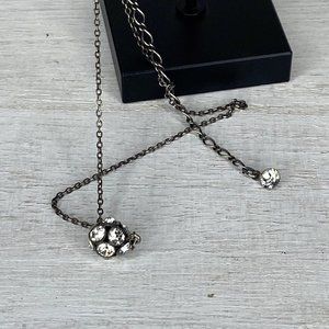 Vintage Konplott By Miranda Ko Clear Multi Crystal Ball Pendant Necklace - 16”